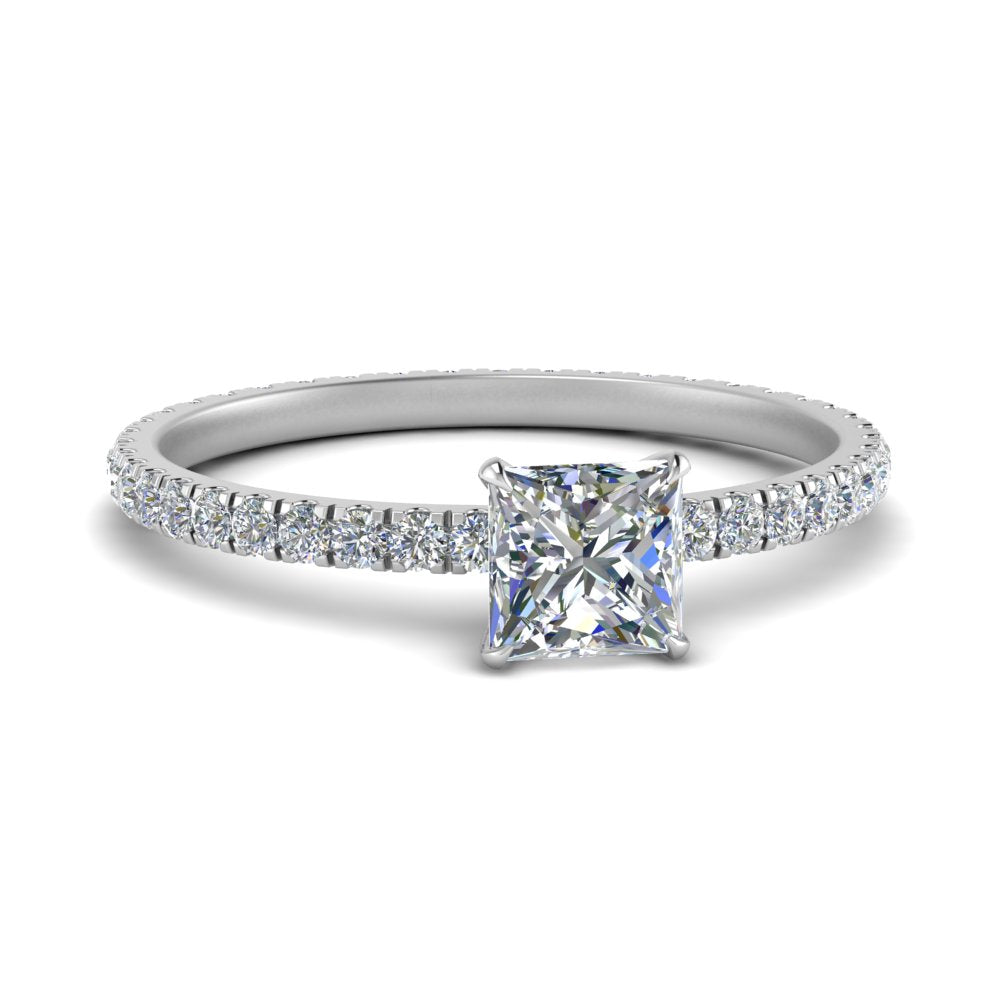 Lab diamond Eternity Engagement Rings 14K Gold