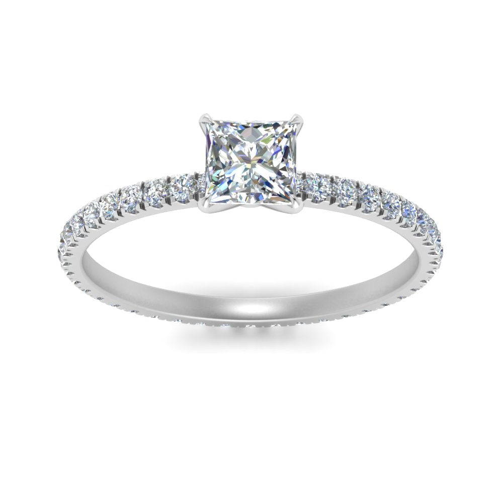 Lab diamond Eternity Engagement Rings 14K Gold
