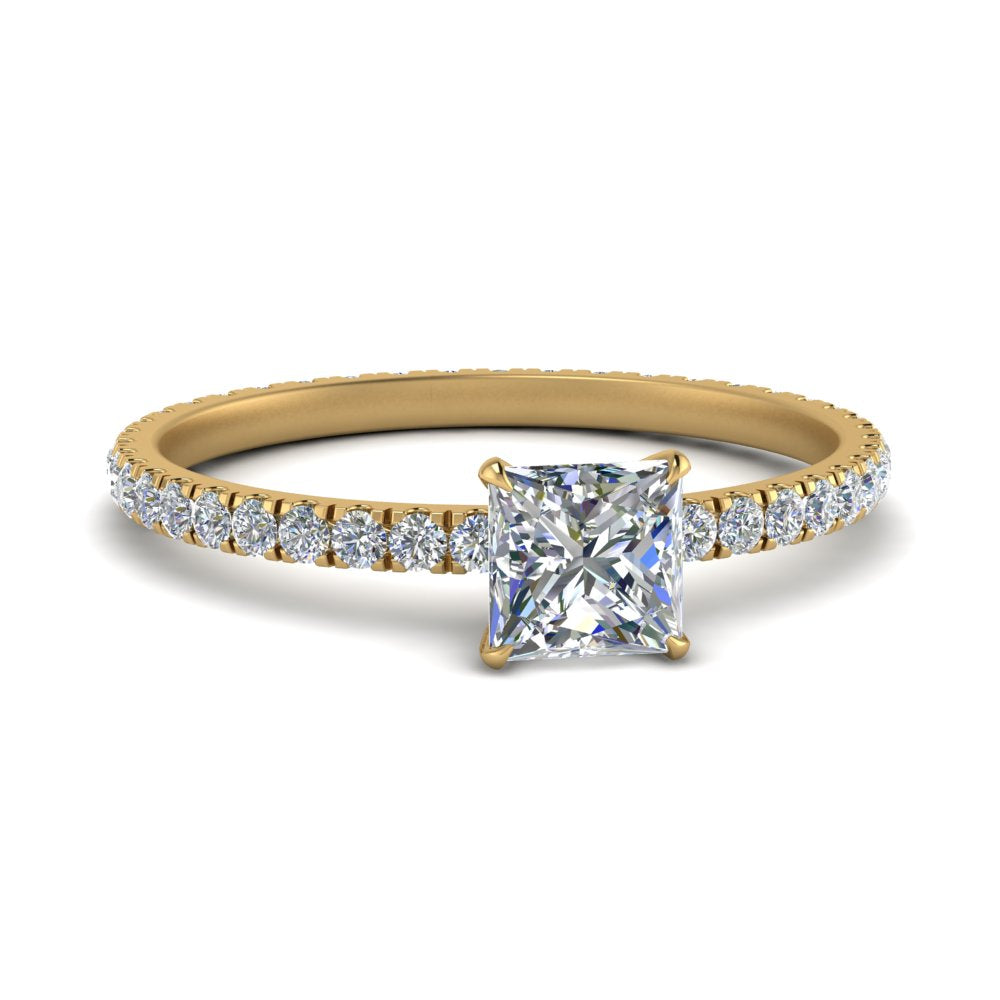 Lab diamond Eternity Engagement Rings 14K Gold