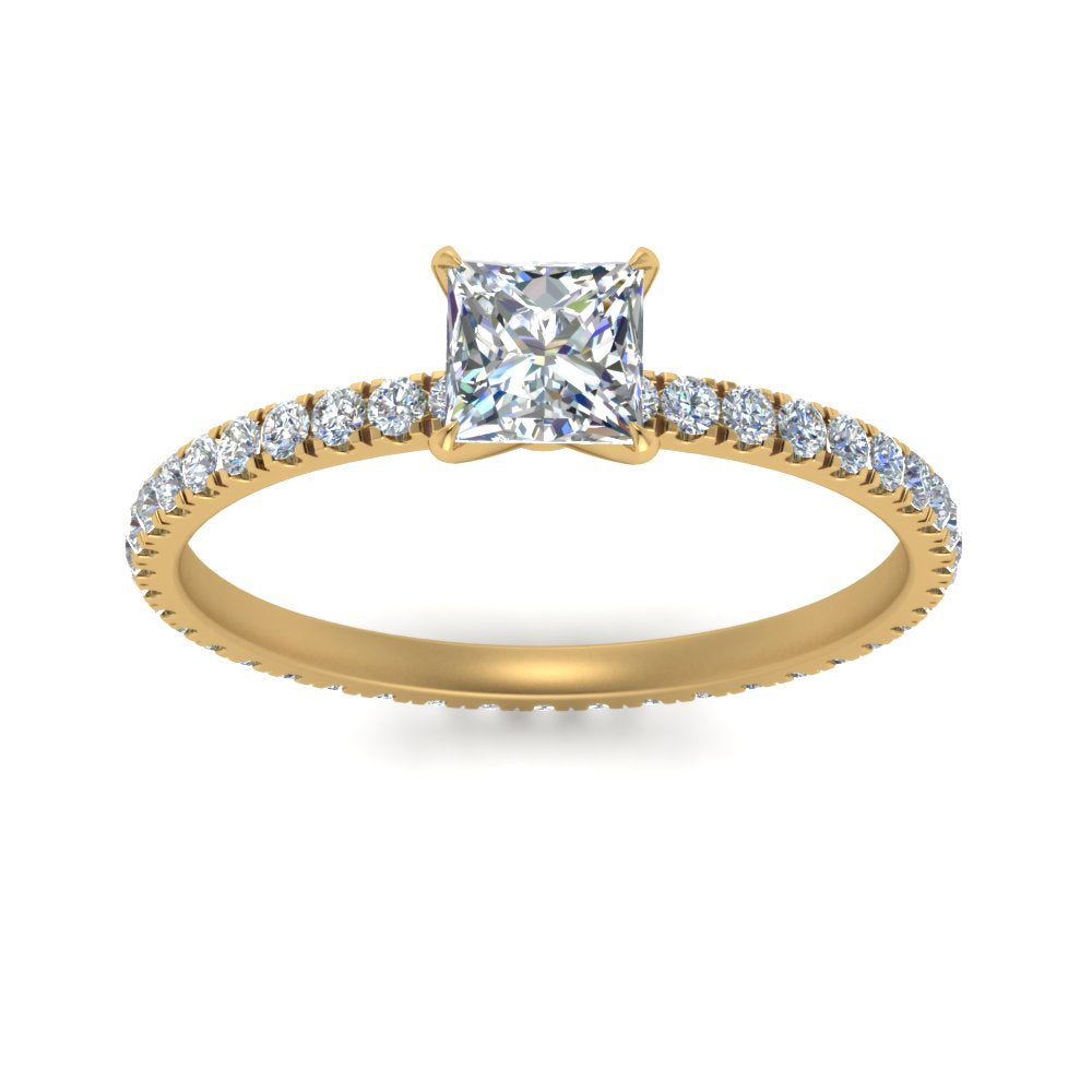Lab diamond Eternity Engagement Rings 14K Gold