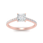 Load image into Gallery viewer, Princess Cut Lab diamond Side Stone Engagement Rings 14K Rose Gold
