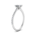 Load image into Gallery viewer, Princess Cut Lab diamond Side Stone Engagement Rings 14K White Gold
