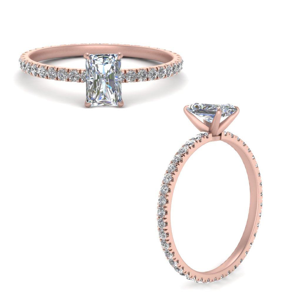 Lab diamond Eternity Engagement Rings 14K Gold