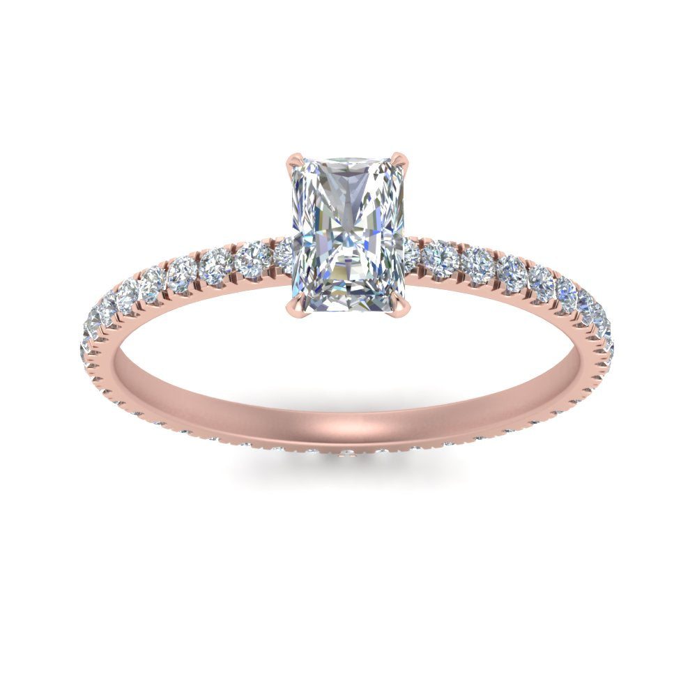Lab diamond Eternity Engagement Rings 14K Gold