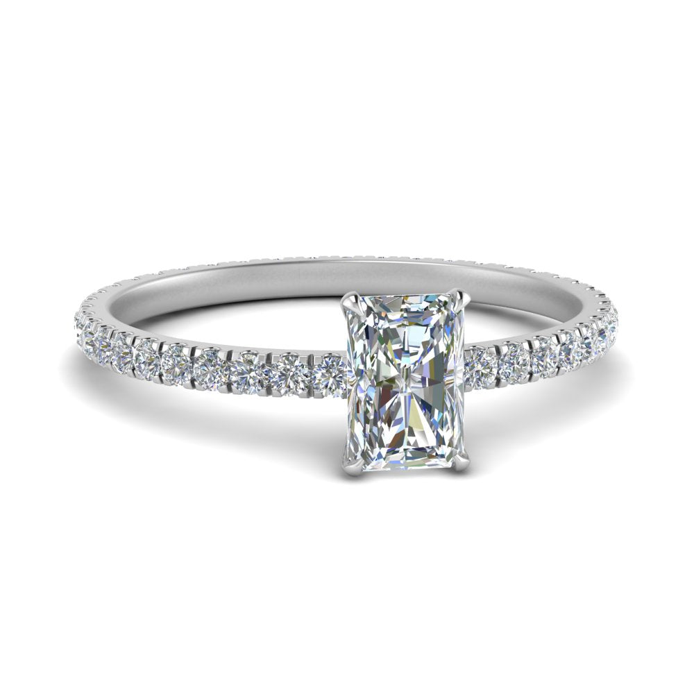 Lab diamond Eternity Engagement Rings 14K Gold