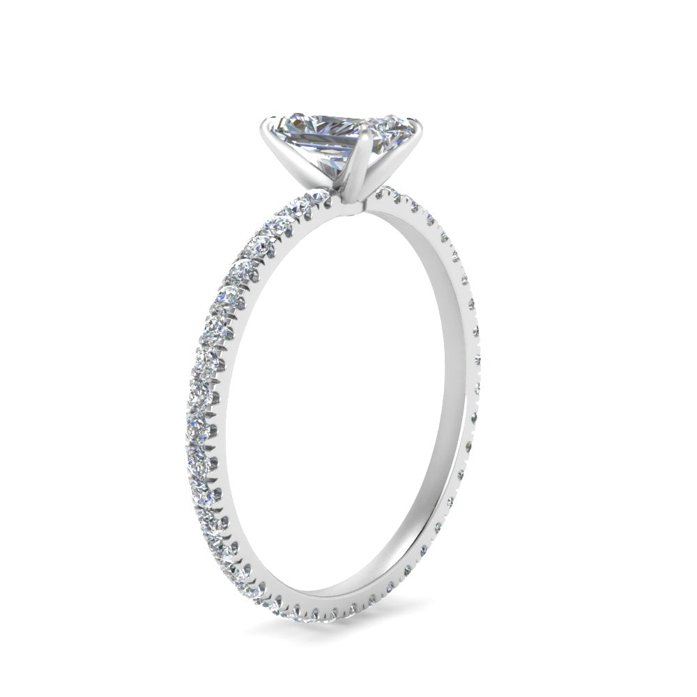 Lab diamond Eternity Engagement Rings 14K Gold
