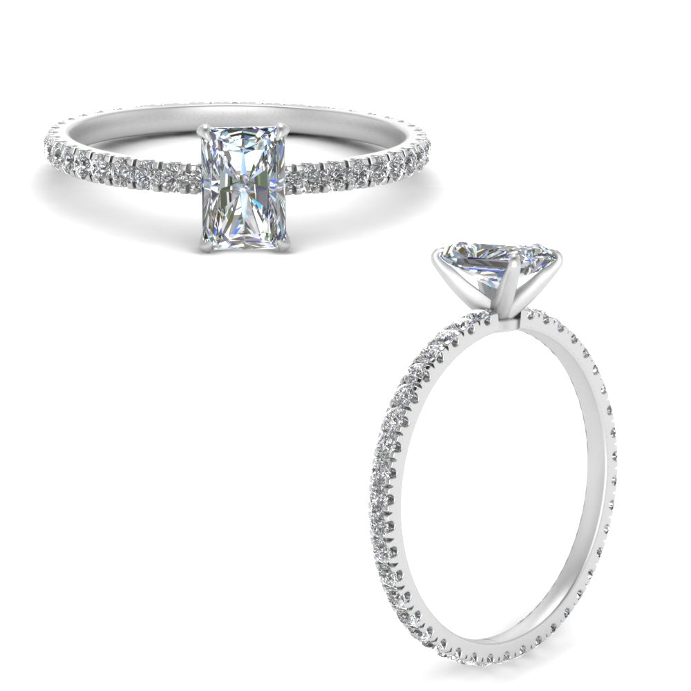 Lab diamond Eternity Engagement Rings 14K Gold