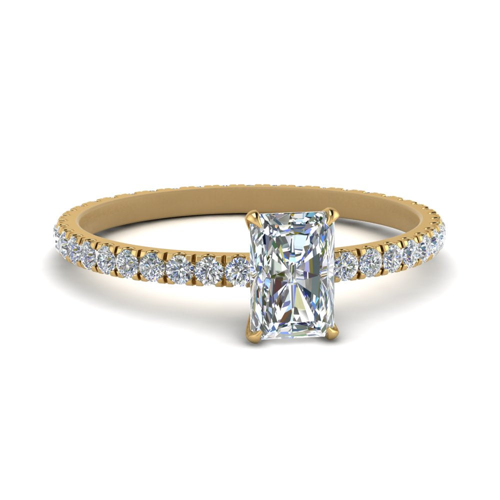 Lab diamond Eternity Engagement Rings 14K Gold