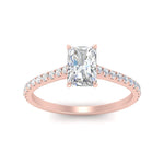 Load image into Gallery viewer, Radiant Cut Lab diamond Side Stone Engagement Rings 14K Rose Gold
