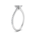 Load image into Gallery viewer, Radiant Cut Lab diamond Side Stone Engagement Rings 14K White Gold
