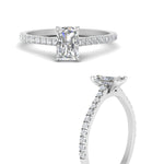 Load image into Gallery viewer, Radiant Cut Lab diamond Side Stone Engagement Rings 14K White Gold
