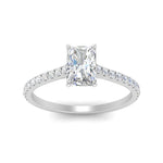 Load image into Gallery viewer, Radiant Cut Lab diamond Side Stone Engagement Rings 14K White Gold
