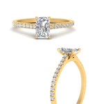 Load image into Gallery viewer, Radiant Cut Lab diamond Side Stone Engagement Rings 14K Yellow Gold
