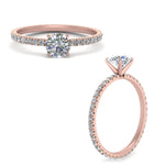 Load image into Gallery viewer, Lab diamond Pave Eternity Engagement Rings 14K Gold
