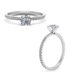 Load image into Gallery viewer, Lab diamond Pave Eternity Engagement Rings 14K Gold
