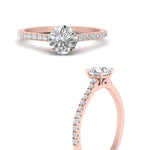 Load image into Gallery viewer, Round Cut Lab diamond Side Stone Engagement Rings 14K Rose Gold
