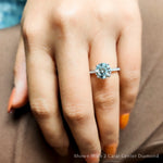 Load image into Gallery viewer, Round Cut Lab diamond Side Stone Engagement Rings 14K White Gold
