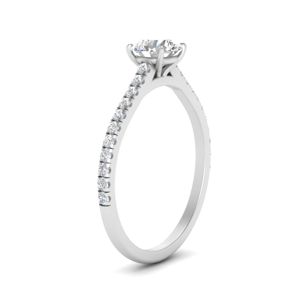 IGI Certified 1/2 - 5 Carat Lab Grown Diamond Side Stone Women Engagement Ring 14K Gold