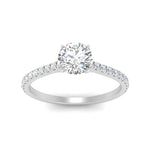 Load image into Gallery viewer, Round Cut Lab diamond Side Stone Engagement Rings 14K White Gold
