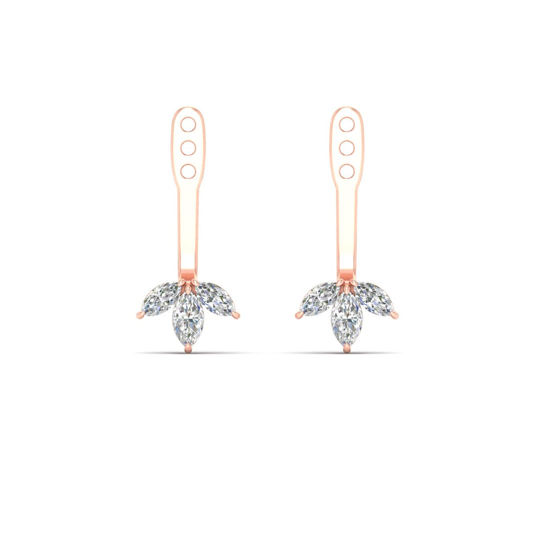 Lab Colored Front Back Fancy Marquise Earring Jackets