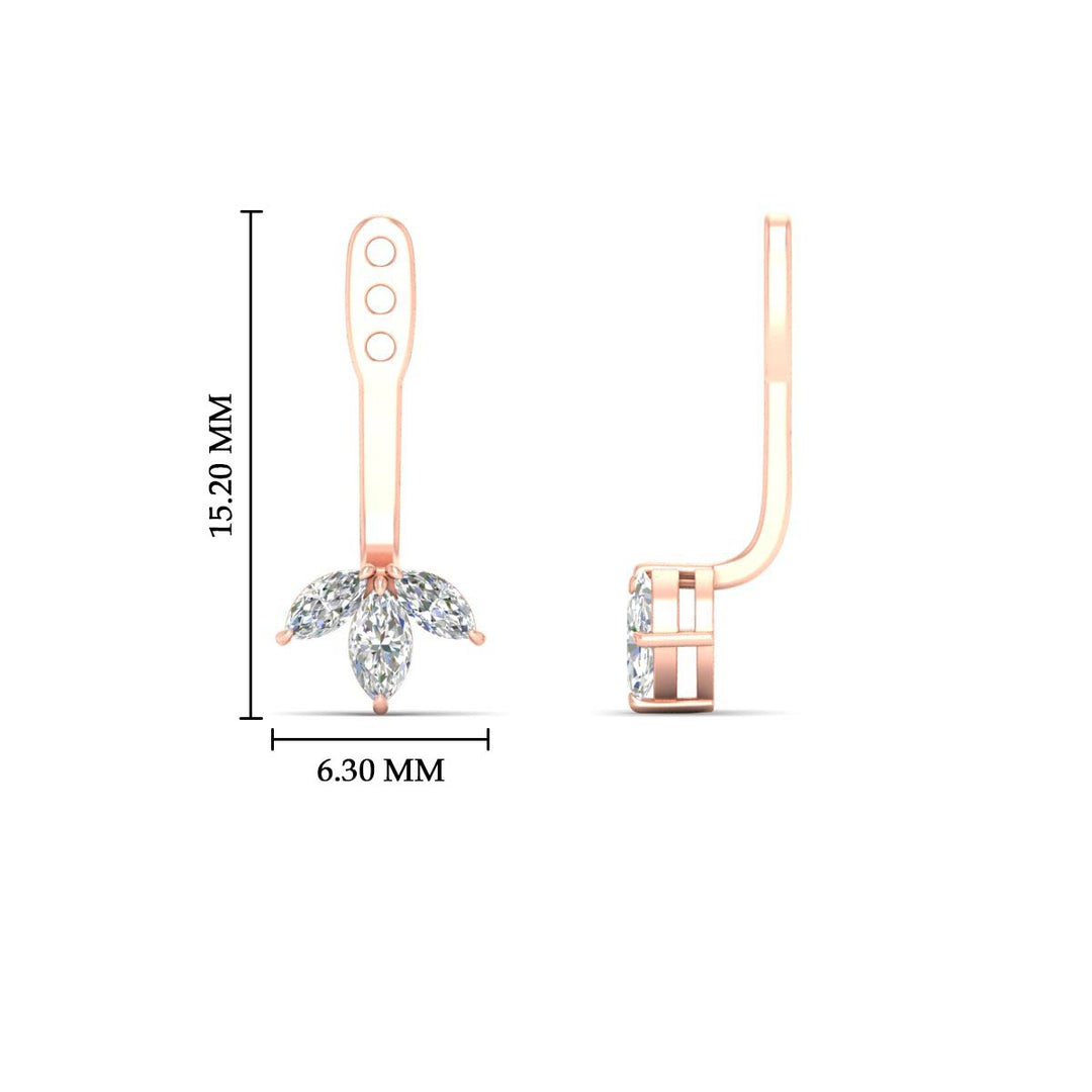 Lab Colored Front Back Fancy Marquise Earring Jackets