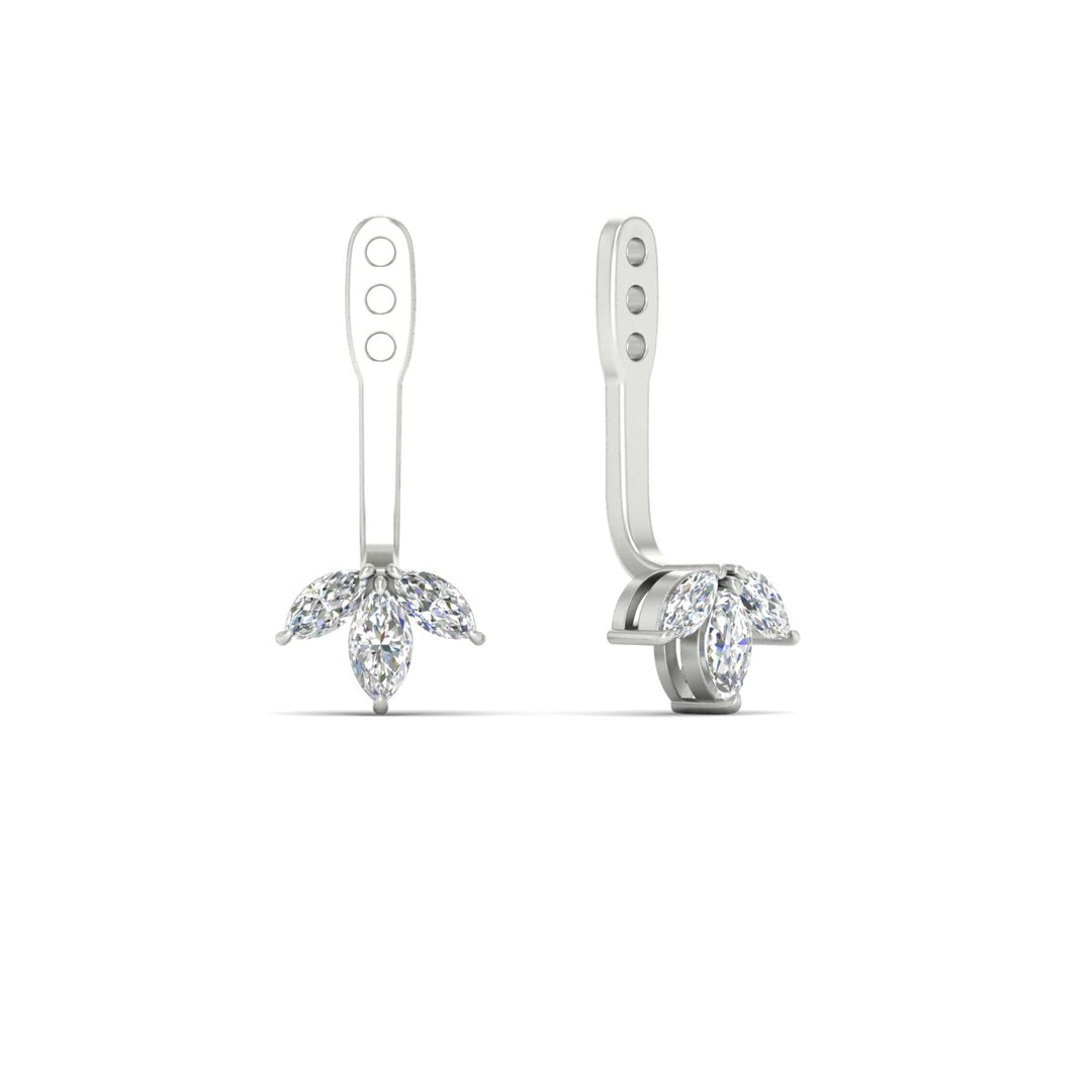 Lab Colored Front Back Fancy Marquise Earring Jackets