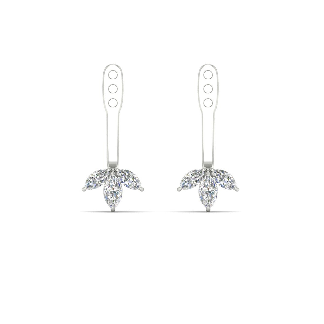 Lab Colored Front Back Fancy Marquise Earring Jackets