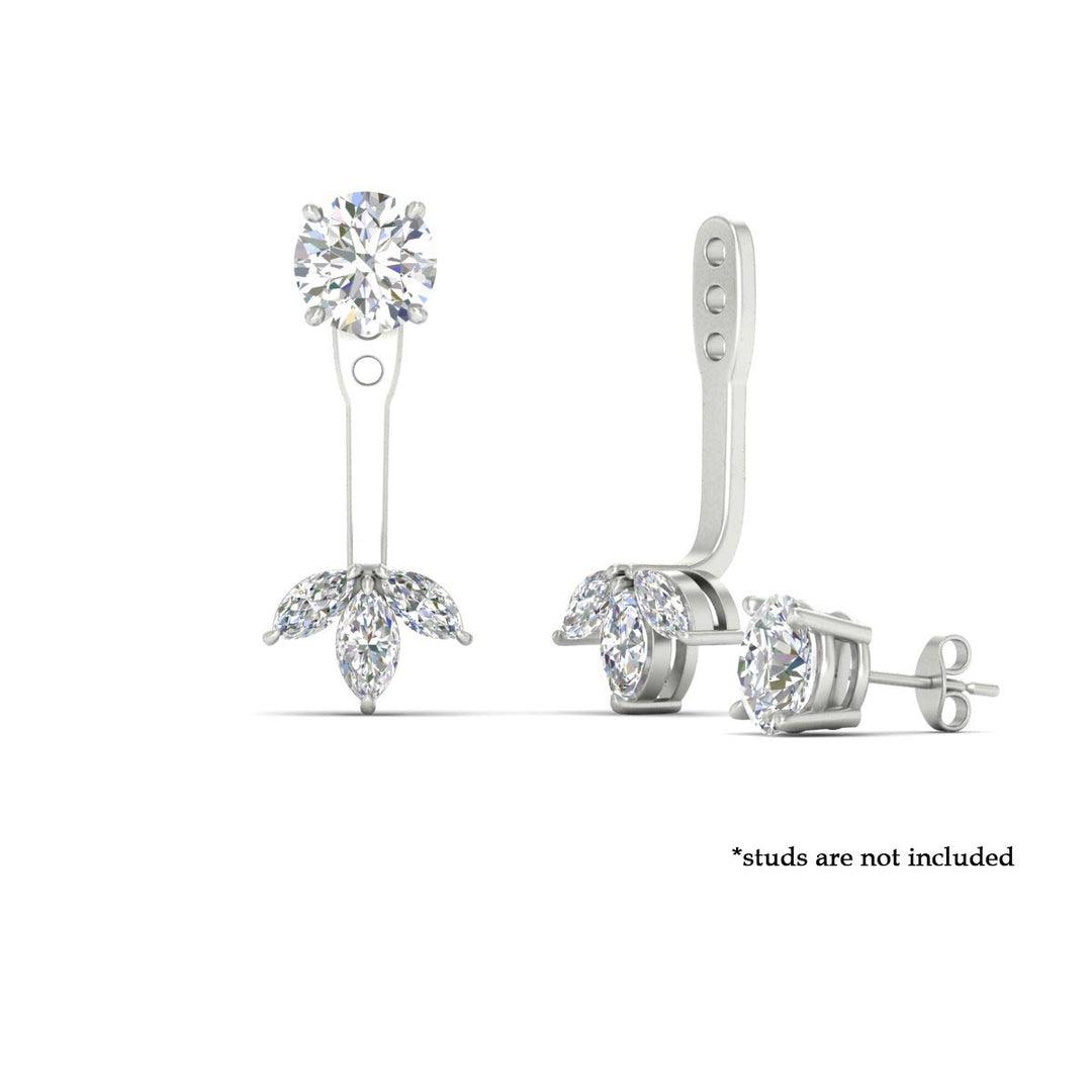 Lab Colored Front Back Fancy Marquise Earring Jackets