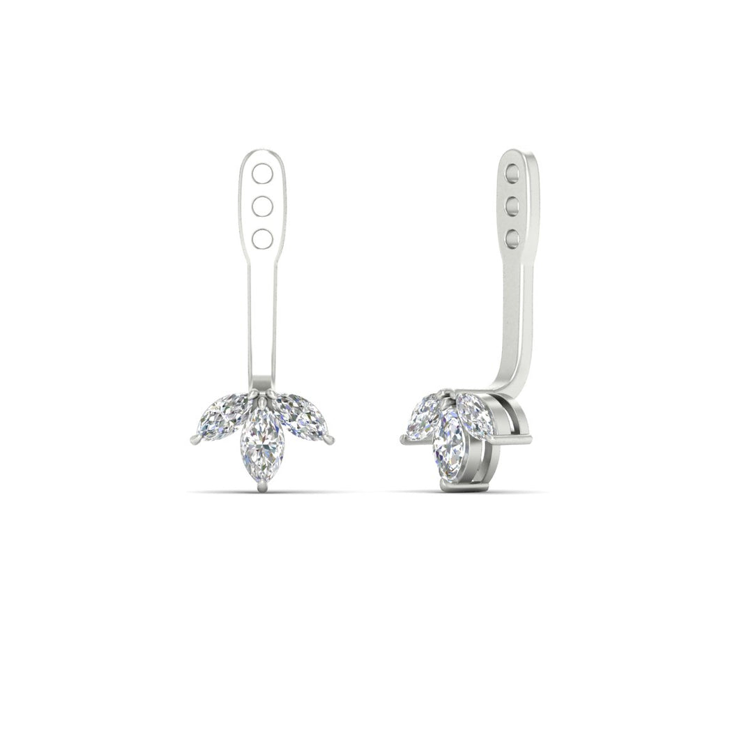Lab Colored Front Back Fancy Marquise Earring Jackets