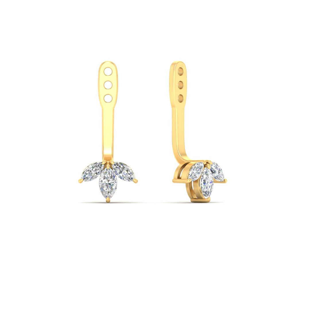 Lab Colored Front Back Fancy Marquise Earring Jackets