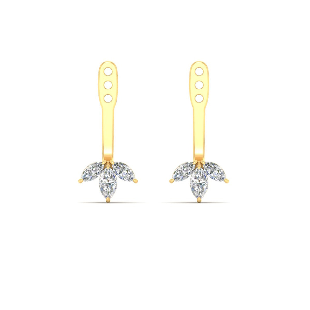 Lab Colored Front Back Fancy Marquise Earring Jackets