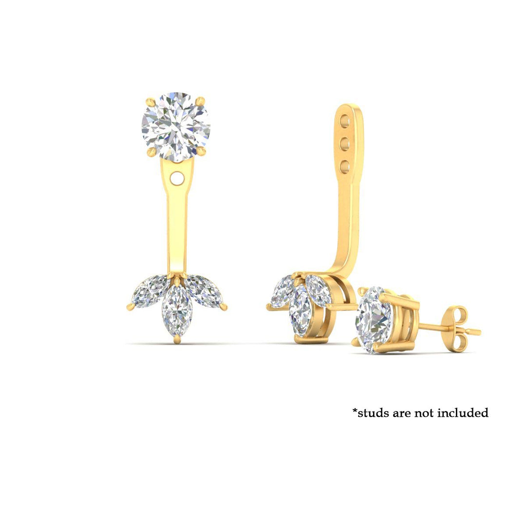 Lab Colored Front Back Fancy Marquise Earring Jackets