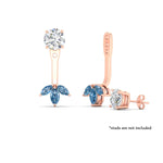 Load image into Gallery viewer, Lab Colored Front Back Fancy Marquise Earring Jackets