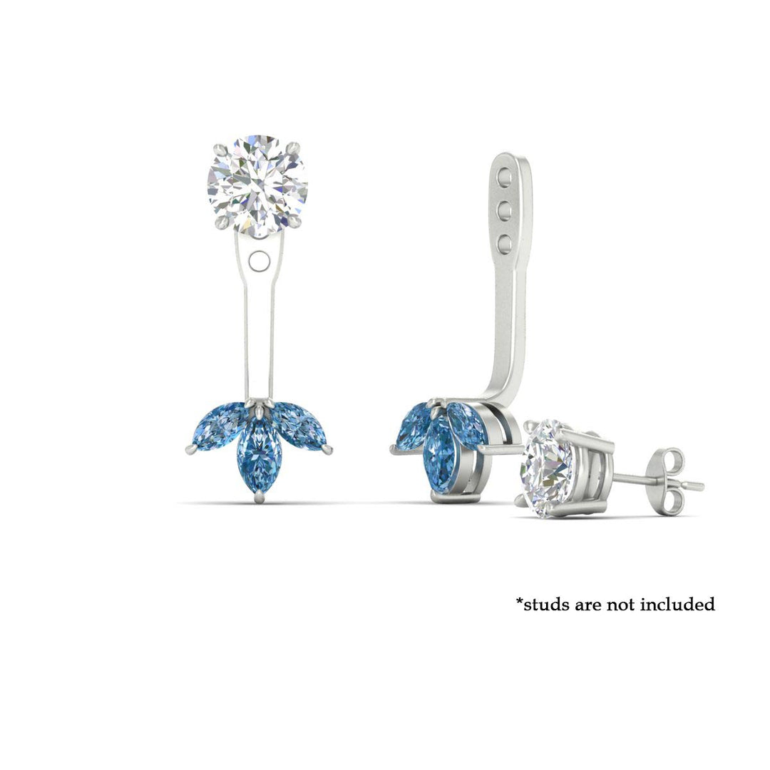 Lab Colored Front Back Fancy Marquise Earring Jackets