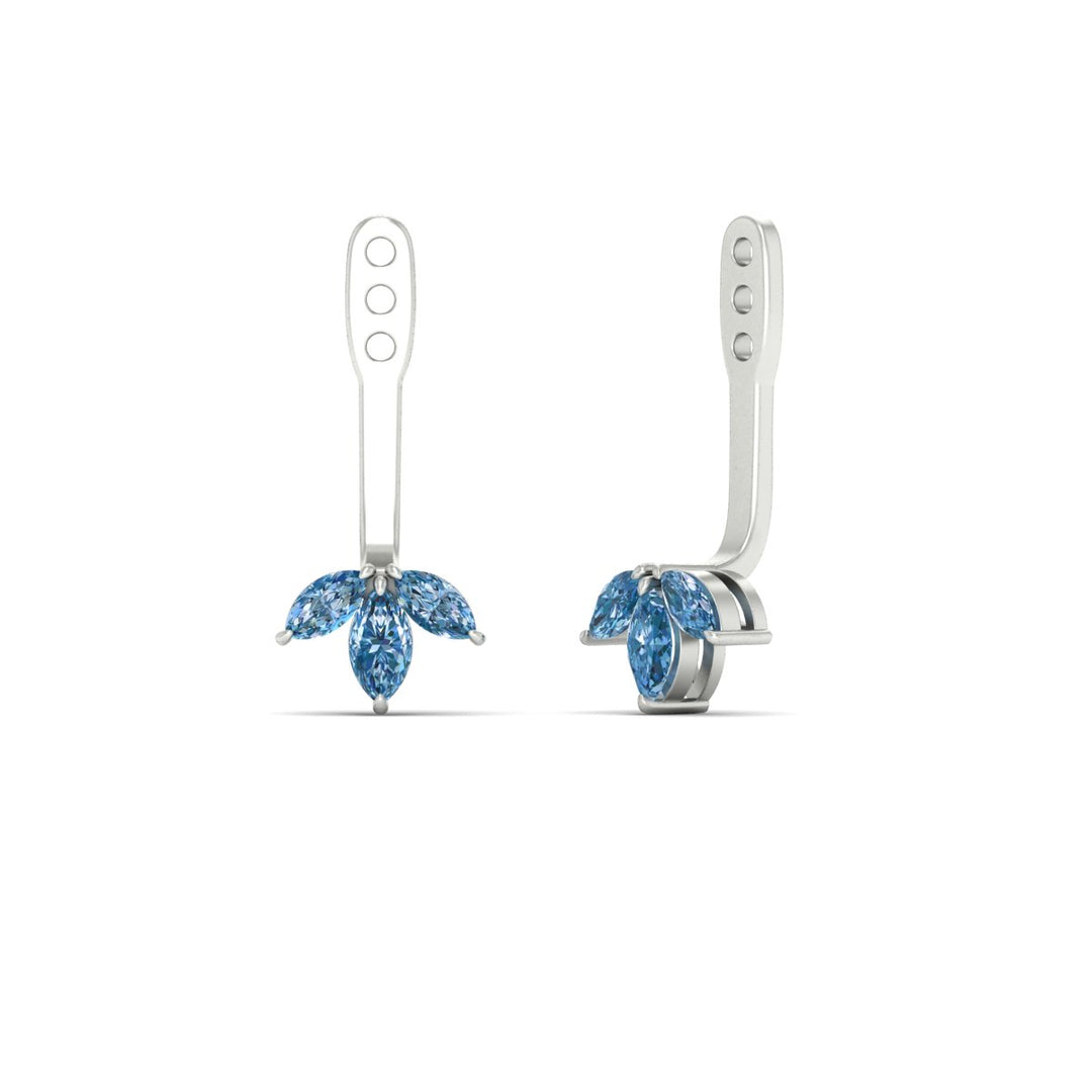 Lab Colored Front Back Fancy Marquise Earring Jackets