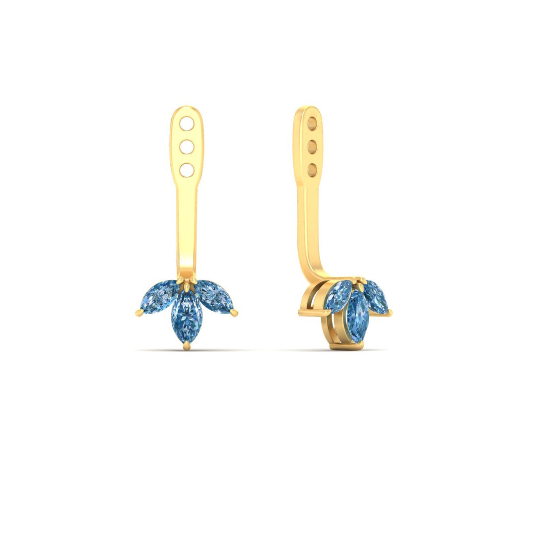 Lab Colored Front Back Fancy Marquise Earring Jackets