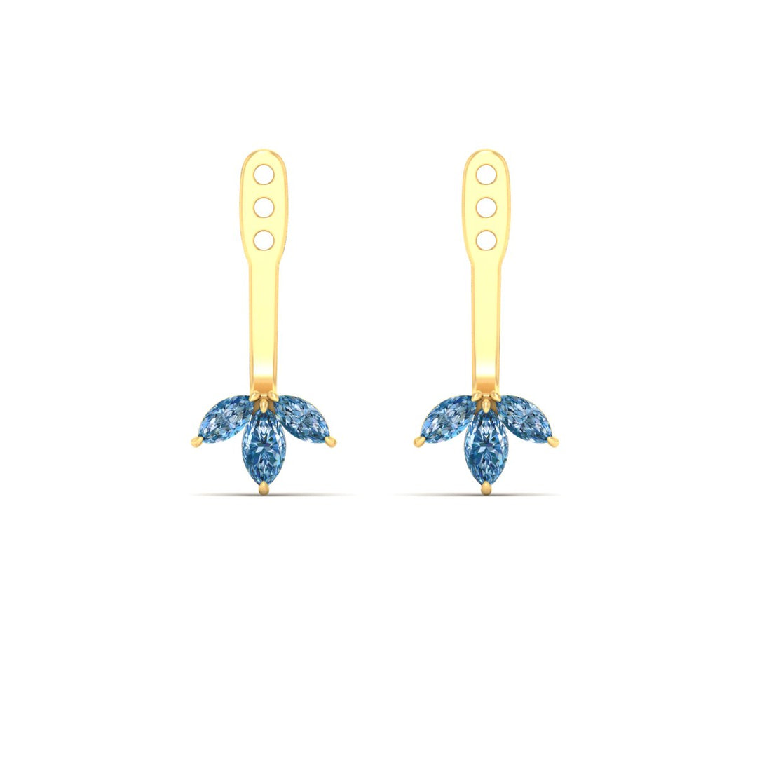 Lab Colored Front Back Fancy Marquise Earring Jackets