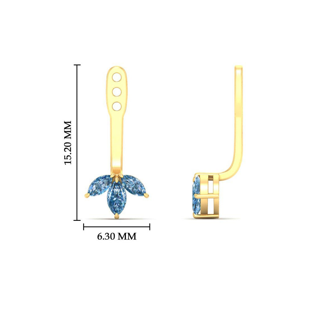 Lab Colored Front Back Fancy Marquise Earring Jackets