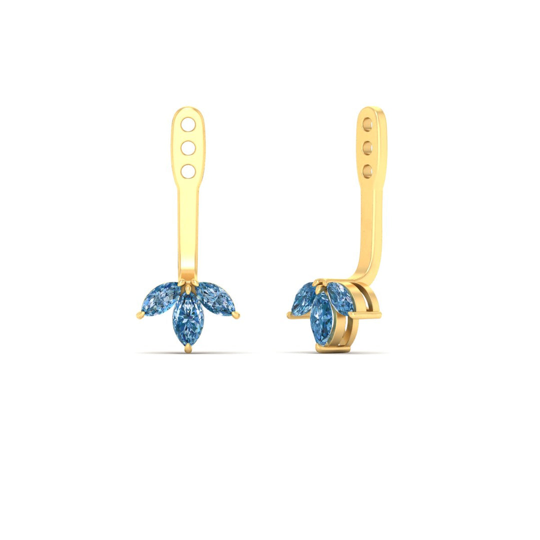 Lab Colored Front Back Fancy Marquise Earring Jackets