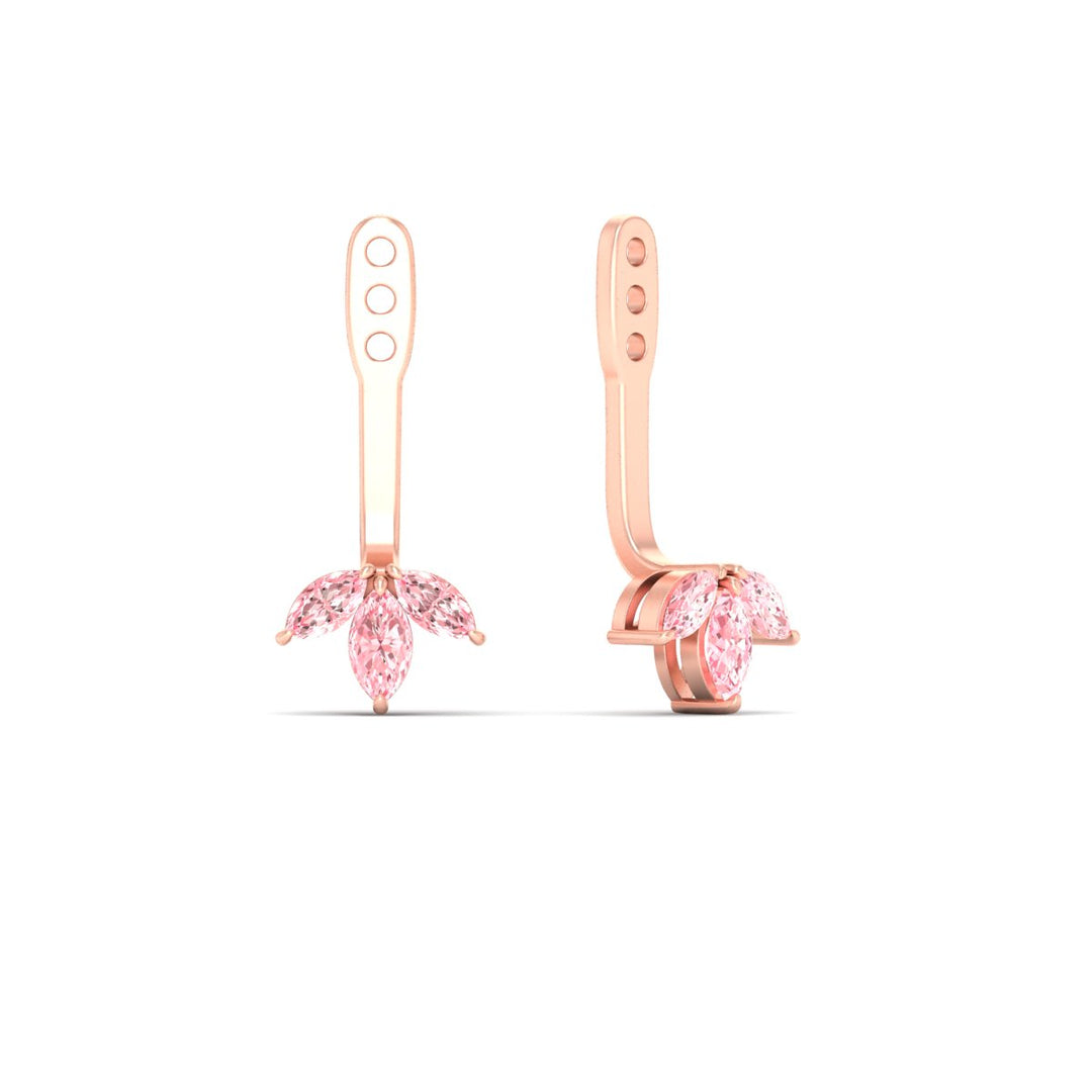 Lab Colored Front Back Fancy Marquise Earring Jackets