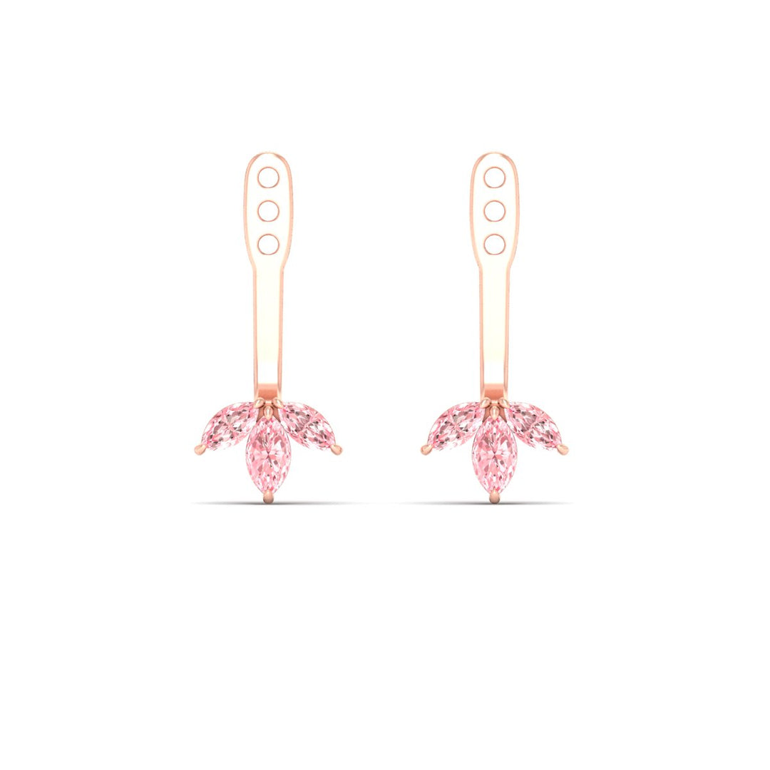 Lab Colored Front Back Fancy Marquise Earring Jackets
