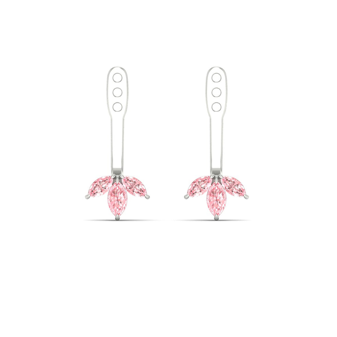 Lab Colored Front Back Fancy Marquise Earring Jackets