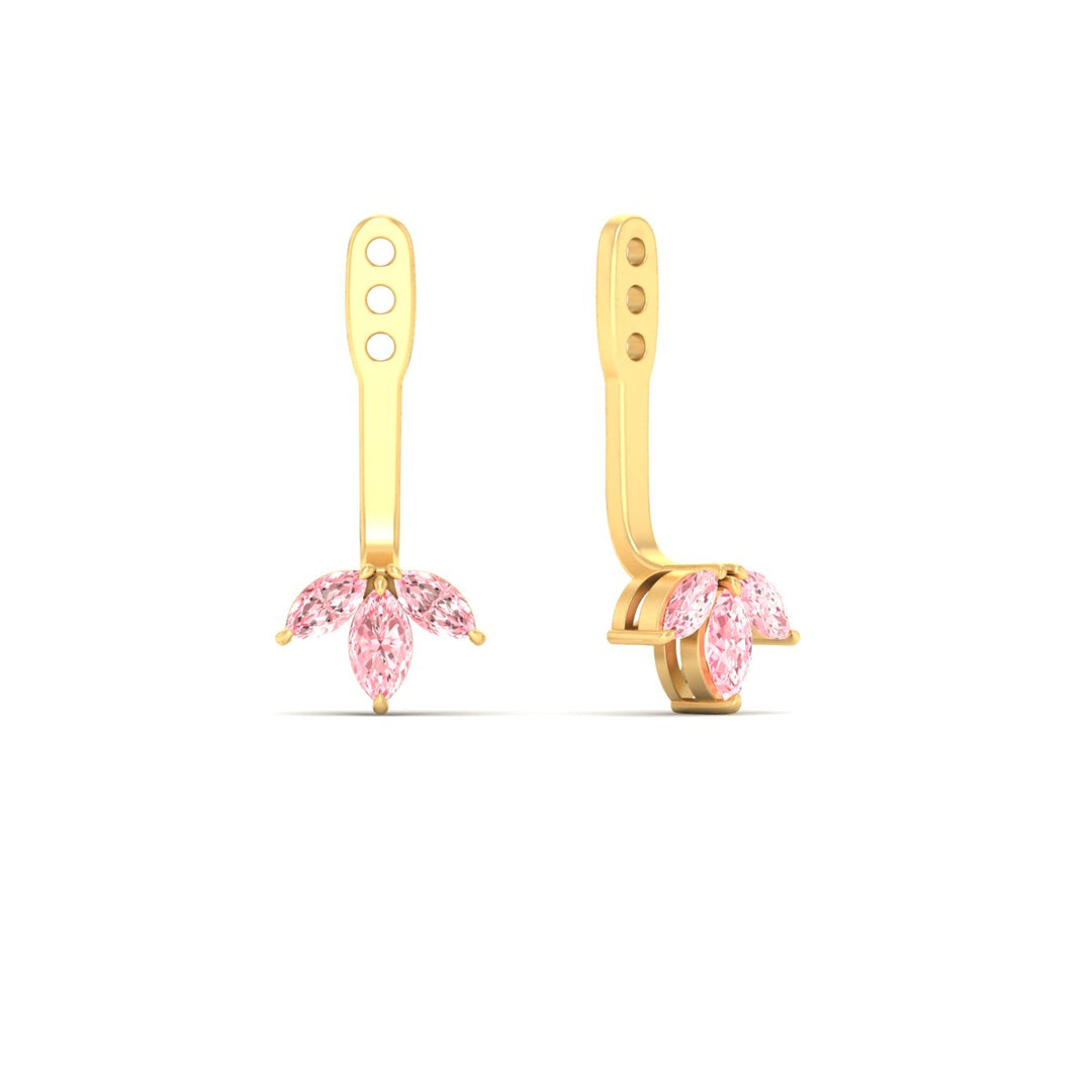 Lab Colored Front Back Fancy Marquise Earring Jackets