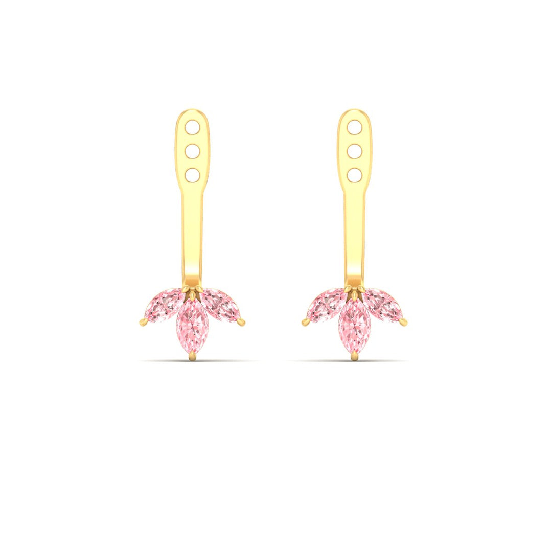 Lab Colored Front Back Fancy Marquise Earring Jackets