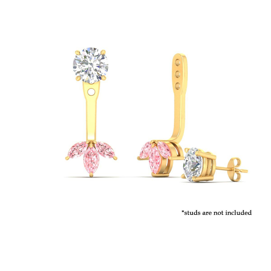 Lab Colored Front Back Fancy Marquise Earring Jackets
