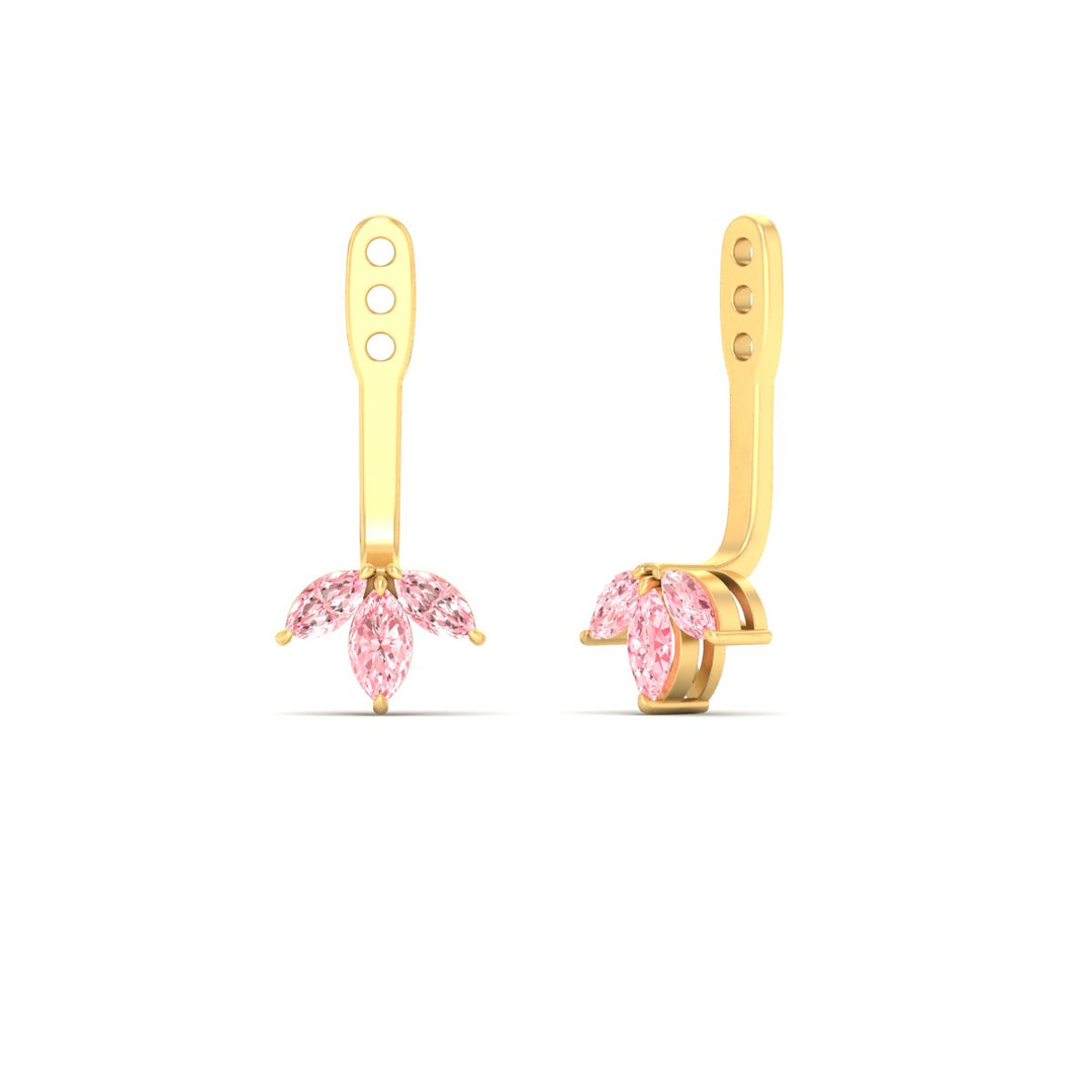 Lab Colored Front Back Fancy Marquise Earring Jackets