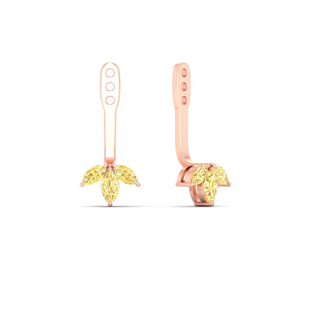 Lab Colored Front Back Fancy Marquise Earring Jackets