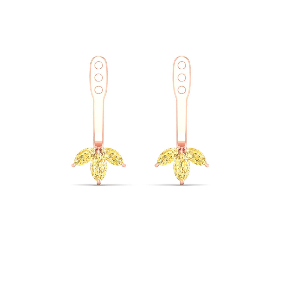 Lab Colored Front Back Fancy Marquise Earring Jackets