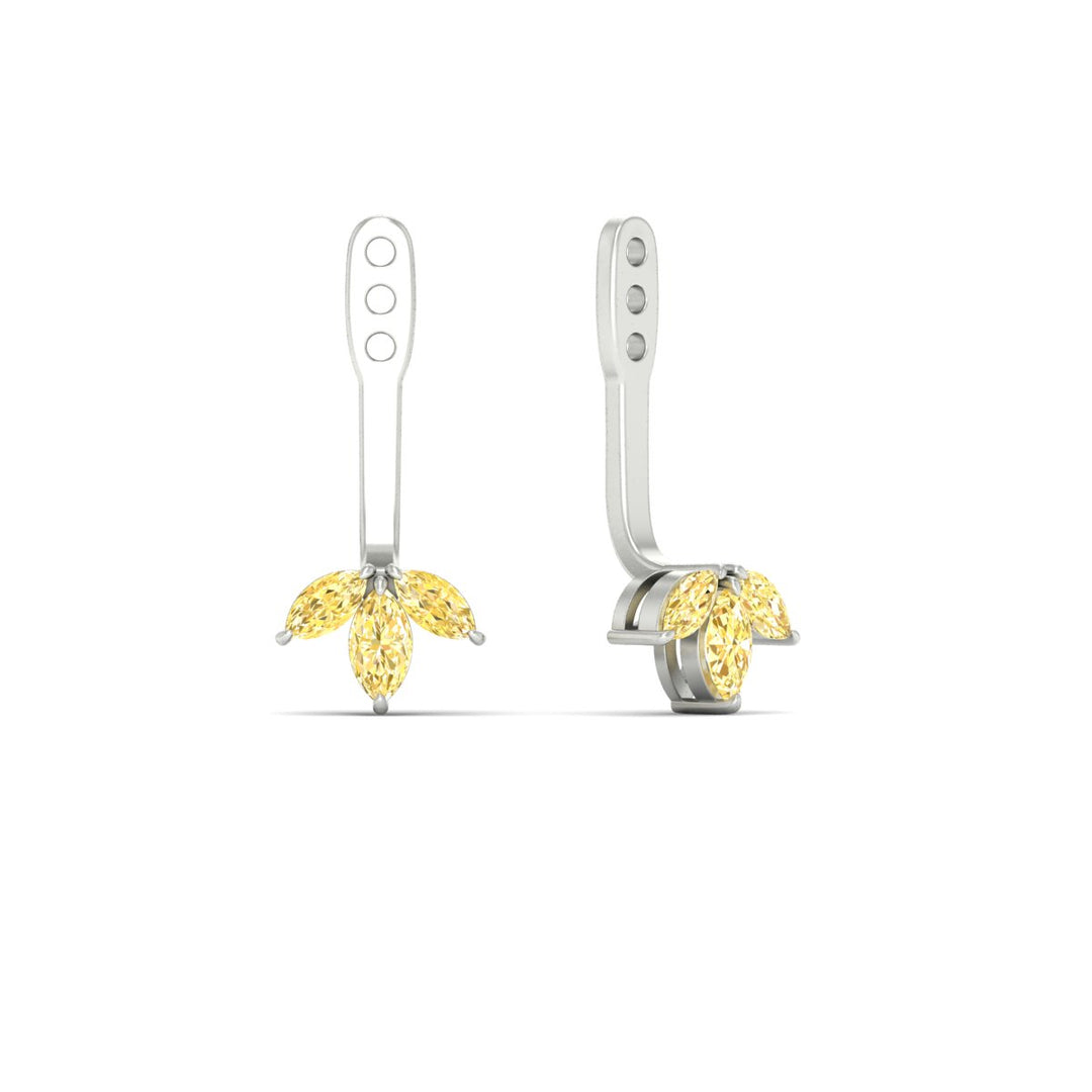 Lab Colored Front Back Fancy Marquise Earring Jackets