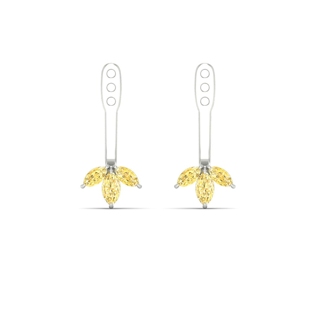Lab Colored Front Back Fancy Marquise Earring Jackets